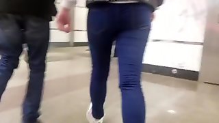 Nice blonde with small ass in the subway