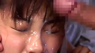 Chun-Li Cosplay Japanese Babe groped in huge bukkake gangban